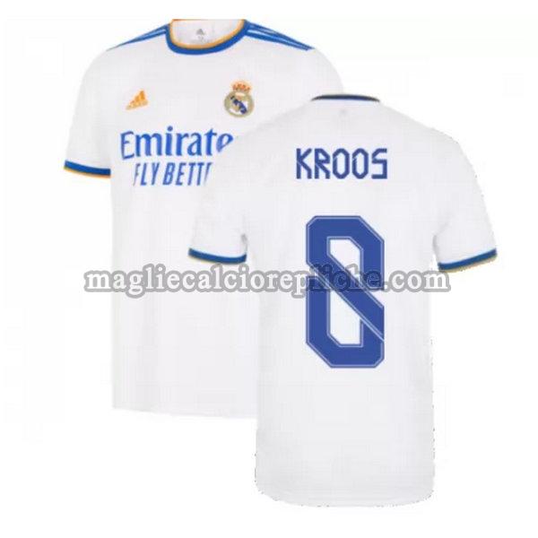 prima maglie calcio real madrid 2021 2022 kroos 8 bianco