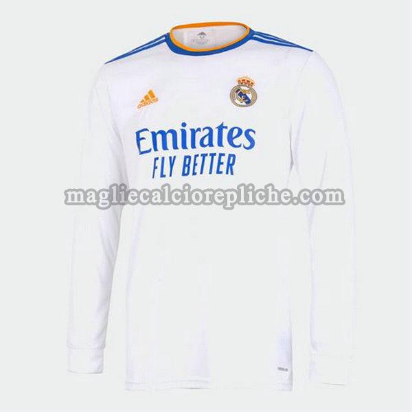 prima maglie calcio real madrid 2021 2022 manica lunga bianco