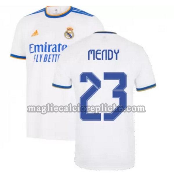 prima maglie calcio real madrid 2021 2022 mendy 23 bianco