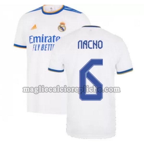 prima maglie calcio real madrid 2021 2022 nacho 6 bianco