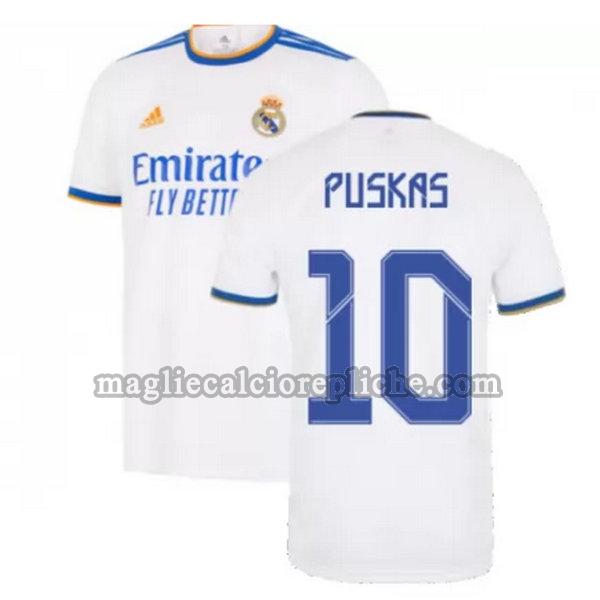 prima maglie calcio real madrid 2021 2022 puskas 10 bianco