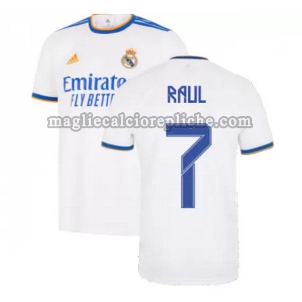 prima maglie calcio real madrid 2021 2022 raul 7 bianco