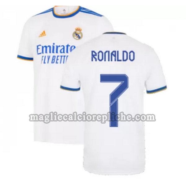 prima maglie calcio real madrid 2021 2022 ronaldo 7 bianco