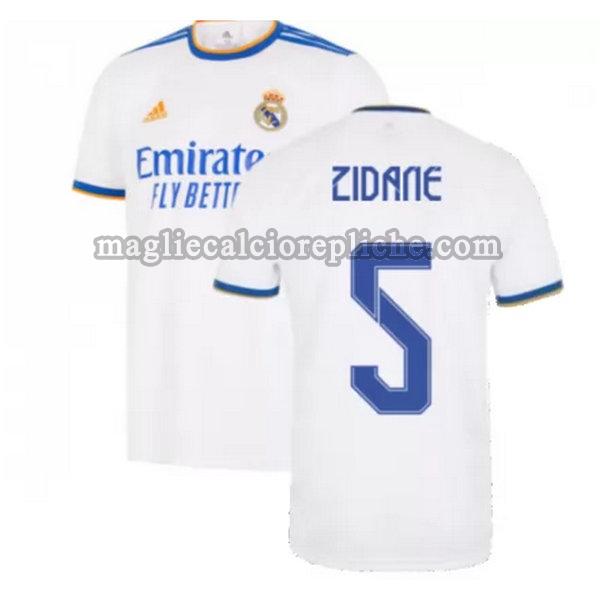 prima maglie calcio real madrid 2021 2022 zidane 5 bianco