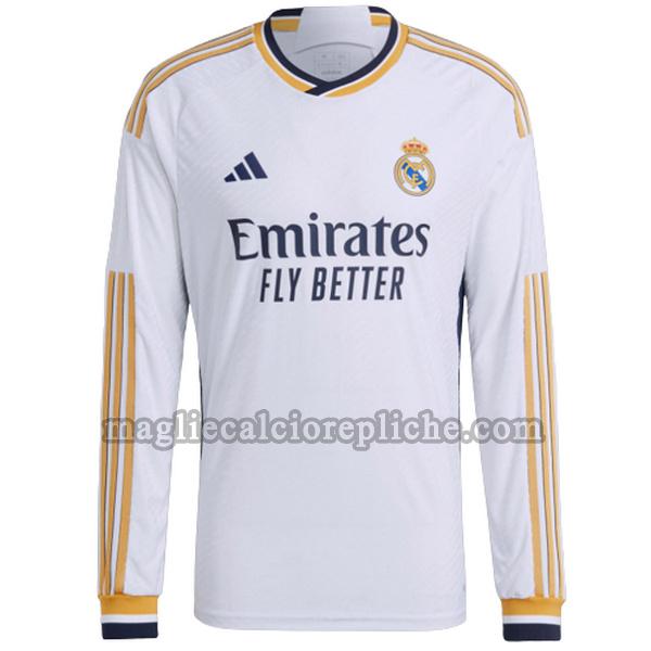 prima maglie calcio real madrid 2023 2024 manica lunga bianco