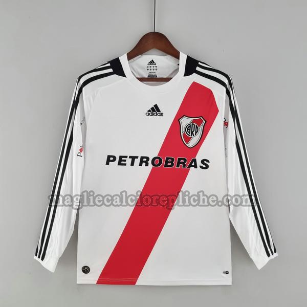 prima maglie calcio river plate 2009 2010 manica lunga bianco