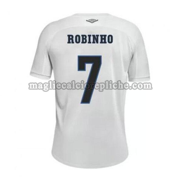 prima maglie calcio santos fc 2020-2021 robinho 7 bianco