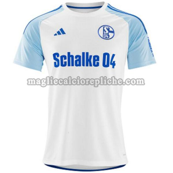 prima maglie calcio schalke 04 2023 2024 thailandia bianco blu