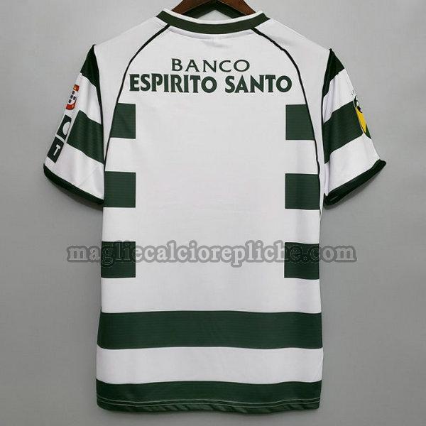 prima maglie calcio sporting de lisbos 2001-2003 bianco