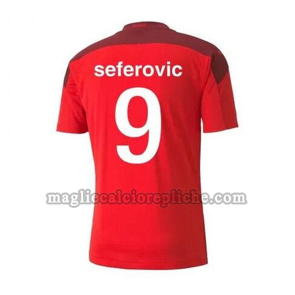 prima maglie calcio svizzera 2020-2021 seferovic 9 rosso