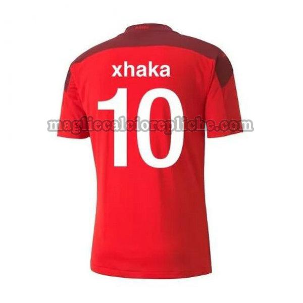 prima maglie calcio svizzera 2020-2021 xhaka 10 rosso