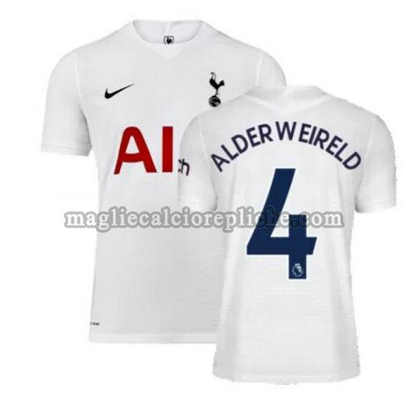 prima maglie calcio tottenham hotspur 2021 2022 alderweireld 4 bianco