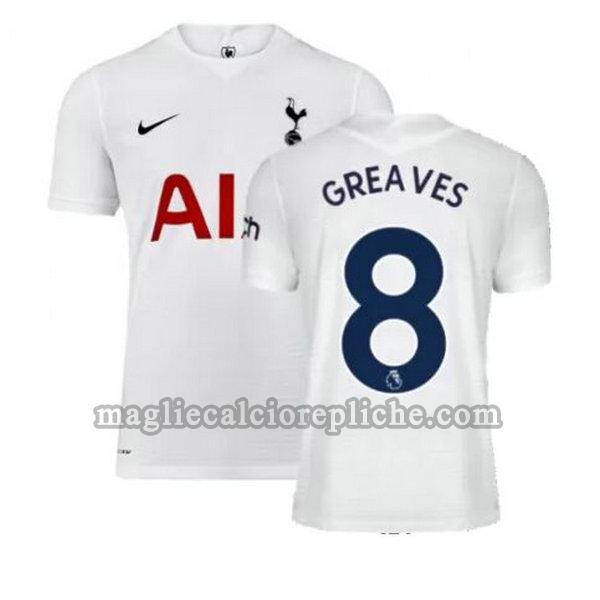 prima maglie calcio tottenham hotspur 2021 2022 greaves 8 bianco