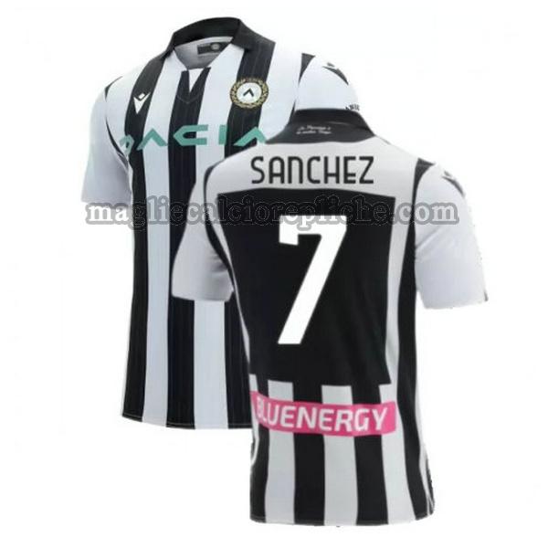 prima maglie calcio udinese 2021 2022 sanchez 7 nero bianco