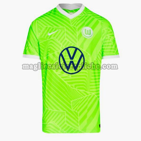 prima maglie calcio vfl wolfsburg 2021 2022 thailandia verde