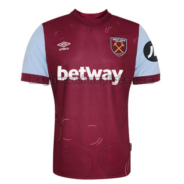 prima maglie calcio west ham 2023 2024 thailandia rosso