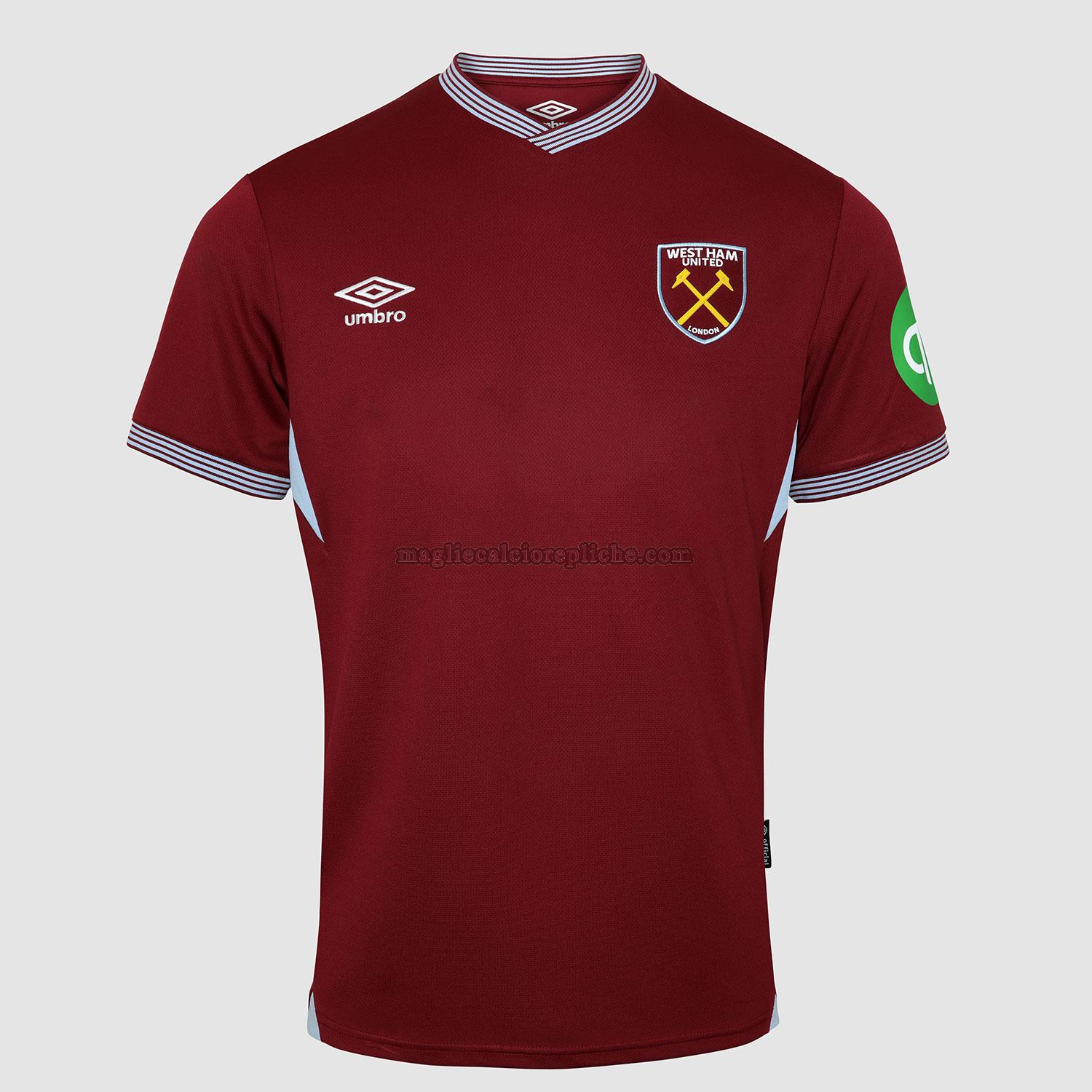 prima maglie calcio west ham 2025 2026 thailandia rosso