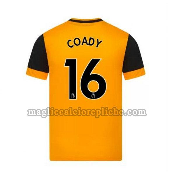 prima maglie calcio wolverhampton 2020-2021 coady 16 giallo