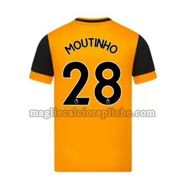 prima maglie calcio wolverhampton 2020-2021 moutinho 28 giallo