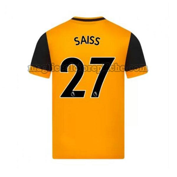 prima maglie calcio wolverhampton 2020-2021 saiss 27 giallo