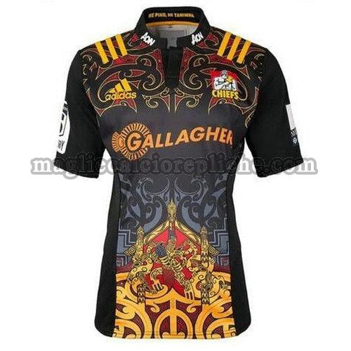 prima maglie rugby calcio chiefs 2017-2018 nero