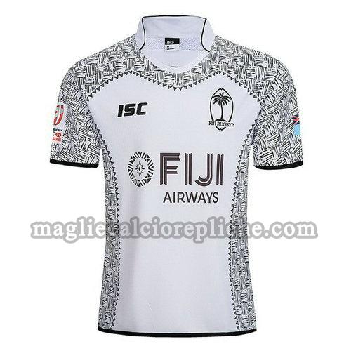 prima maglie rugby calcio fiji 2018-2019 bianco