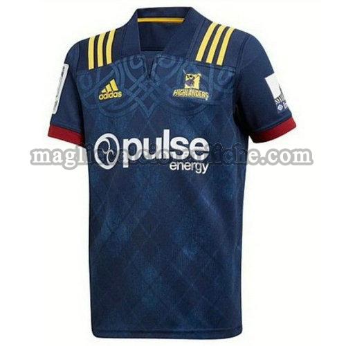 prima maglie rugby calcio highlanders 2018 blu