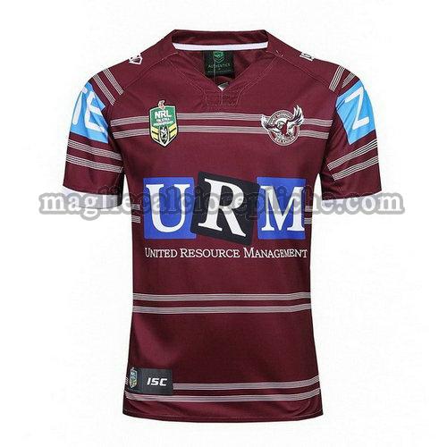 prima maglie rugby calcio manly sea eagles 2017-2018 rosso