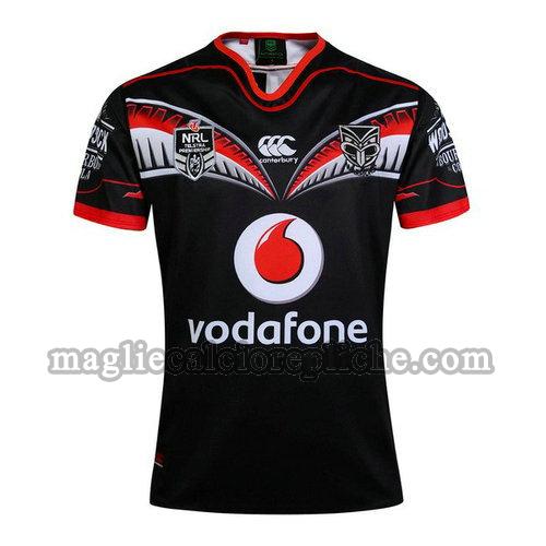 prima maglie rugby calcio new zealand warriors 2017-2018 nero