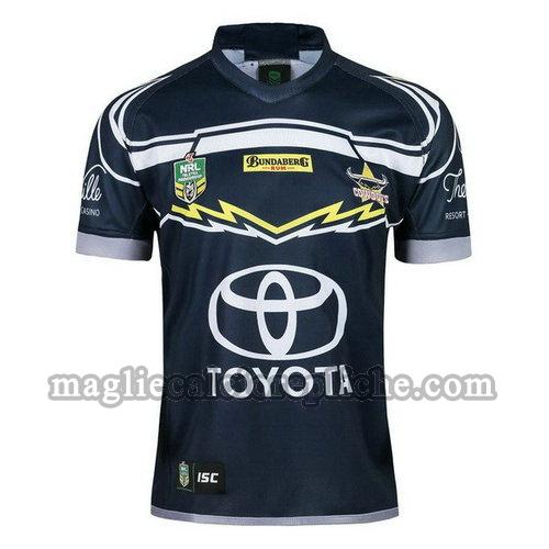 prima maglie rugby calcio north queensland cowboys 2018 blu