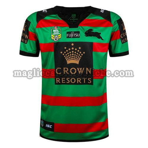 prima maglie rugby calcio south sydney rabbitohs 2017-2018 verde