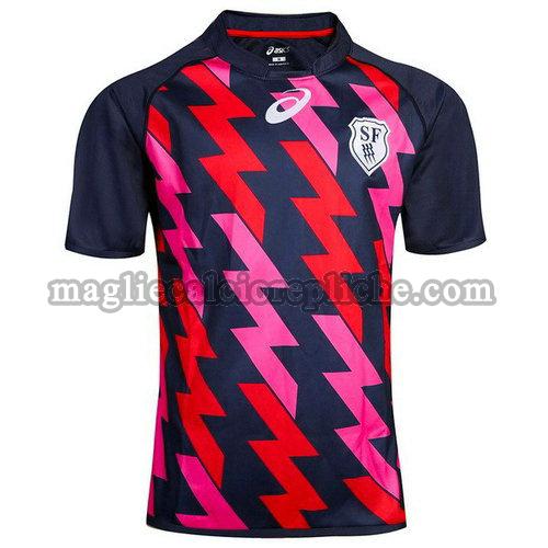 prima maglie rugby calcio stade français paris 2017-2018 blu