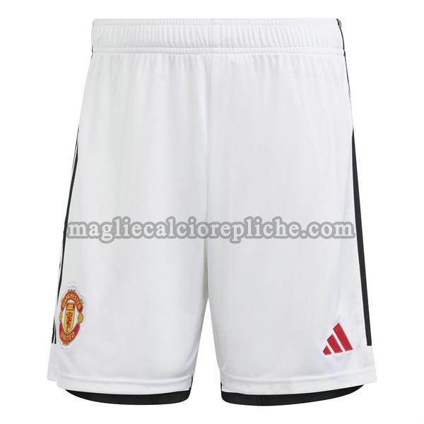 prima pantaloncini calcio manchester united 2023 2024 bianco