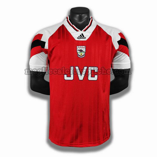 prima player maglie calcio arsenal 1992 1993 rosso