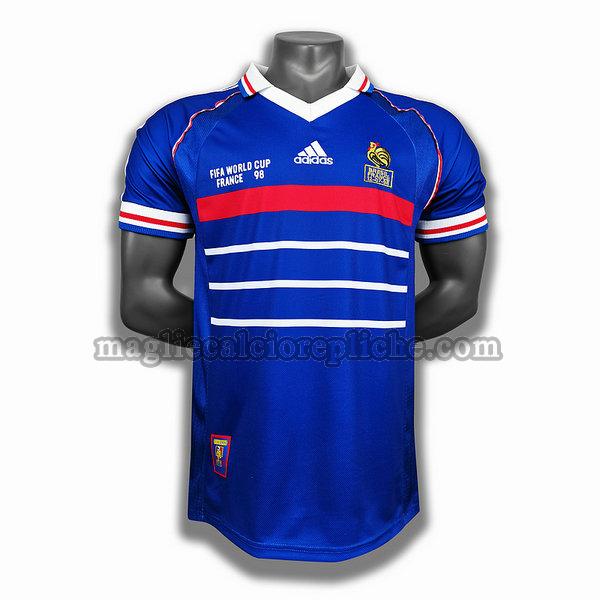 prima player maglie calcio francia 1998 blu