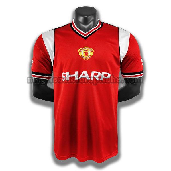 prima player maglie calcio manchester united 1985 rosso