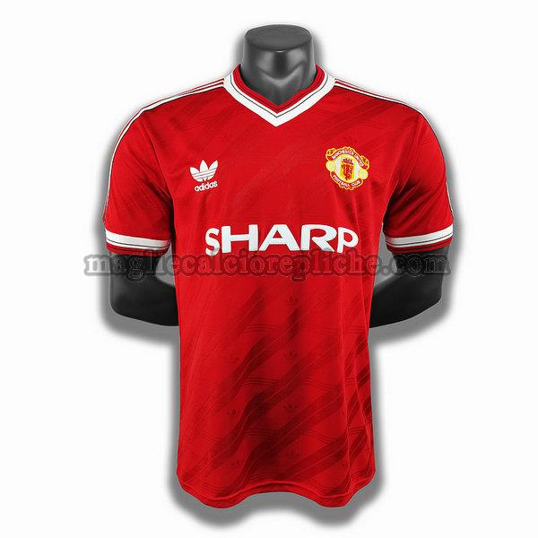 prima player maglie calcio manchester united 1986 rosso