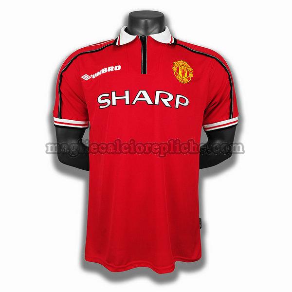 prima player maglie calcio manchester united 1998 1999 rosso