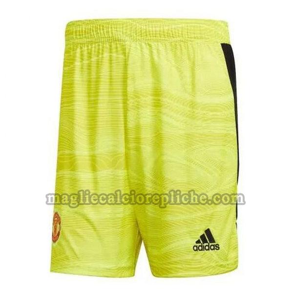 prima portiere pantaloncini calcio manchester united 2021 2022 giallo