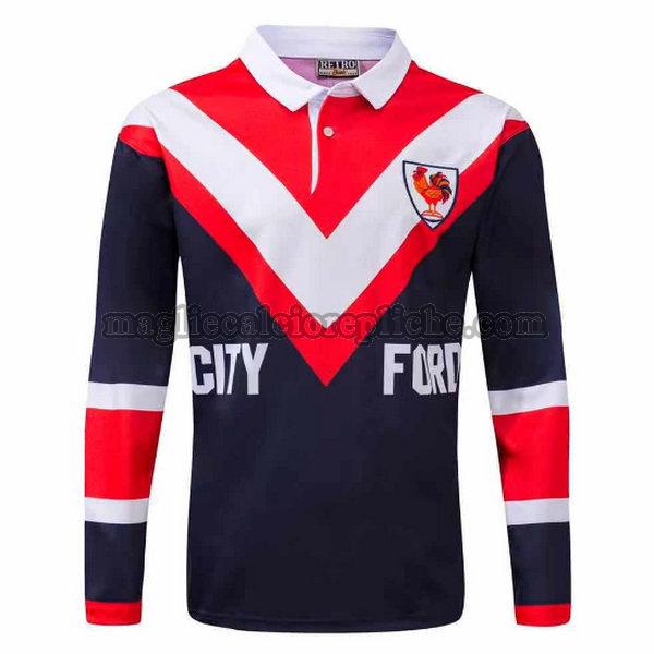 retro maglie calcio sydney roosters 1976 manica lunga blu