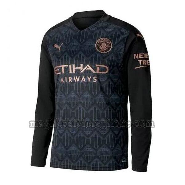 seconda divisa maglie calcio manchester city 2020-2021 manica lunga