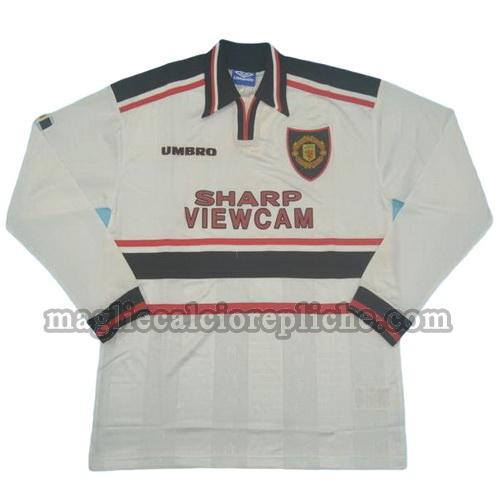 seconda divisa maglie calcio manchester united 1998-1999 manica lunga