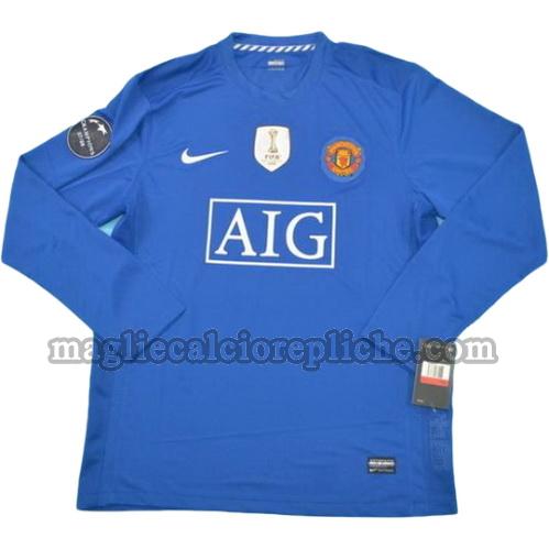 seconda divisa maglie calcio manchester united campioni 2008-2009 manica lunga