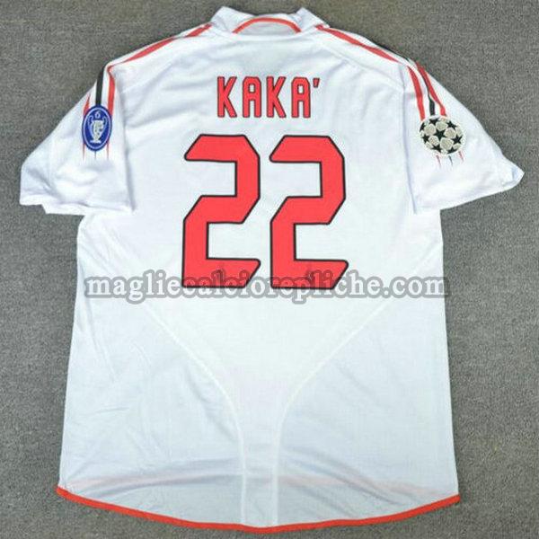 seconda maglie calcio ac milan 2004-2005 kaka 22 bianco