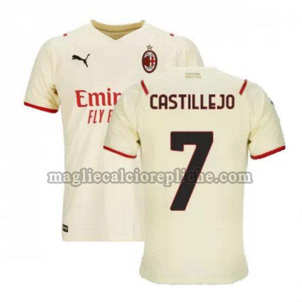 seconda maglie calcio ac milan 2021 2022 castillejo 7 bianco