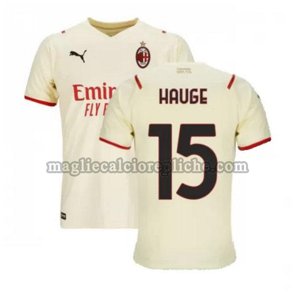 seconda maglie calcio ac milan 2021 2022 hauge 15 bianco