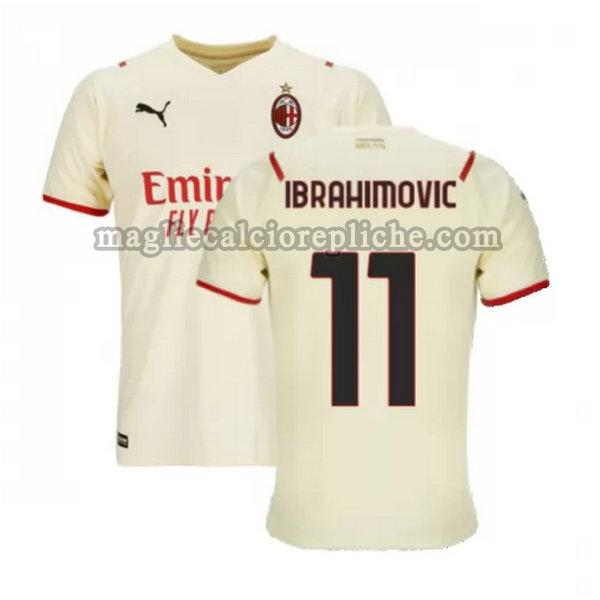 seconda maglie calcio ac milan 2021 2022 ibrahimovic 11 bianco