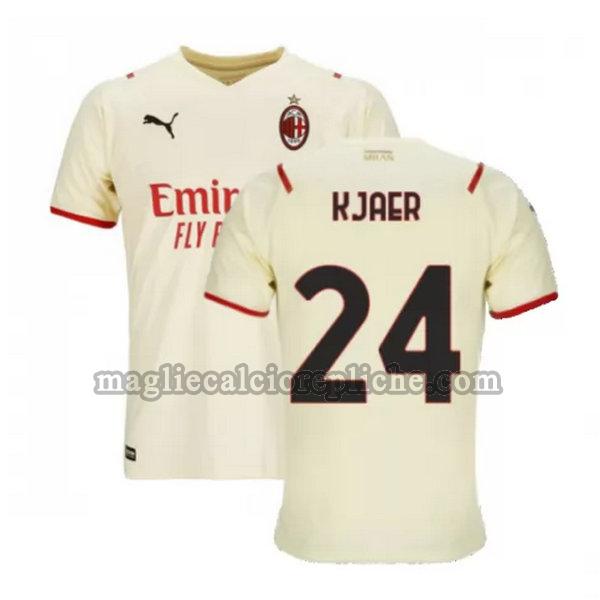 seconda maglie calcio ac milan 2021 2022 kjaer 24 bianco