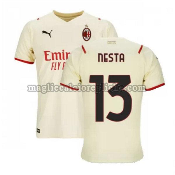 seconda maglie calcio ac milan 2021 2022 nesta 13 bianco