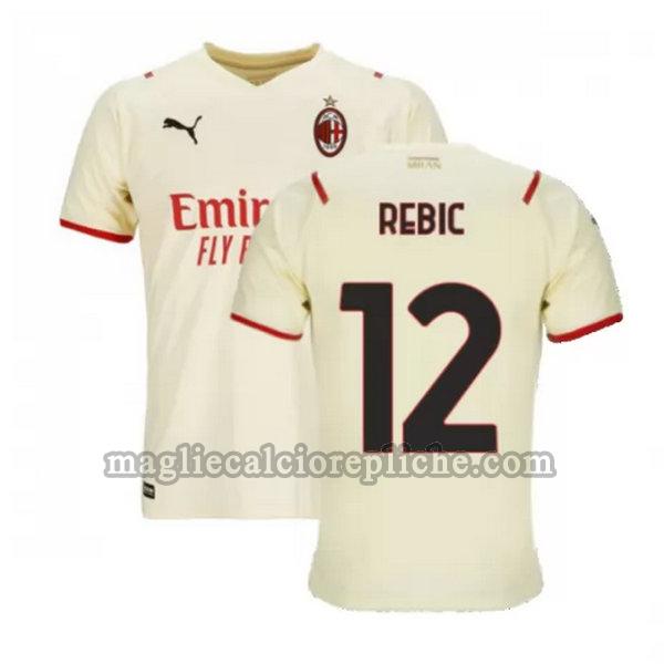 seconda maglie calcio ac milan 2021 2022 rebic 12 bianco